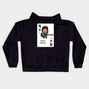 Pixelrockstars Nine of Clubs Playing Card Kids Hoodie